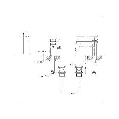 Смеситель для раковины хром Bravat F156101C-ENG