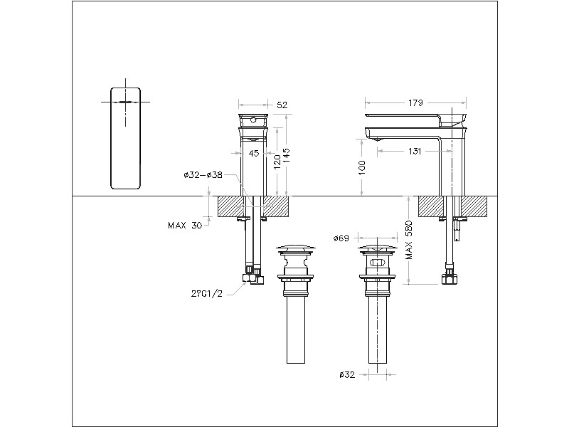 Смеситель для раковины хром Bravat F156101C-ENG