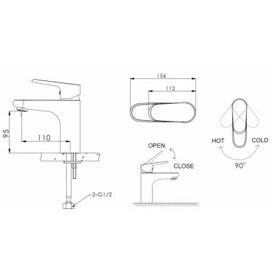 Смеситель для раковины хром Bravat F1105161C
