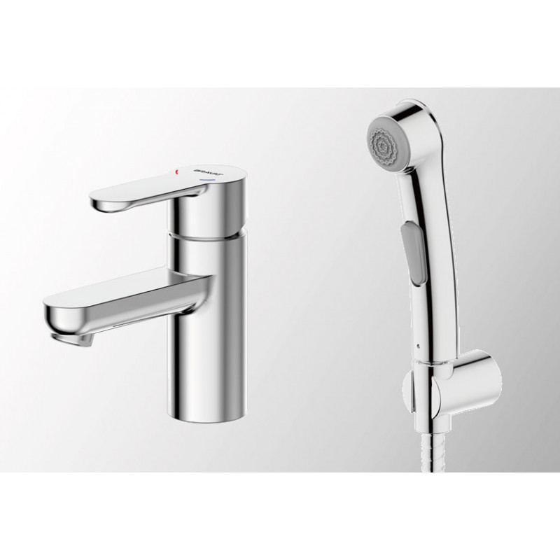 Смеситель для раковины с гигиеническим душем хром Bravat F13783C-3