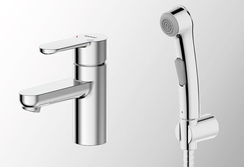 Смеситель для раковины с гигиеническим душем хром Bravat F13783C-3