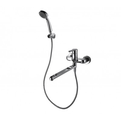 Смеситель для ванны с ручным душем хром Bravat F63783C-LB