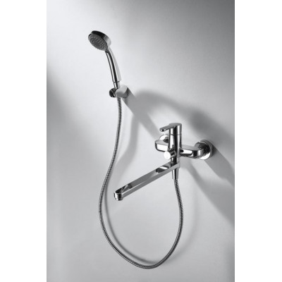 Смеситель для ванны с ручным душем хром Bravat F63783C-LB