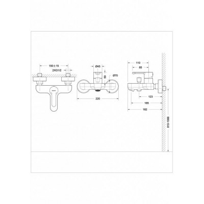 Смеситель для ванны хром Bravat F63783C-01A