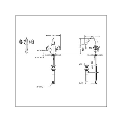Смеситель для раковины золото Bravat F14287G-ENG
