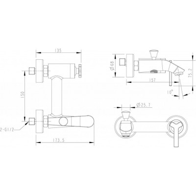 Смеситель для ванны хром Bravat F673107C-01