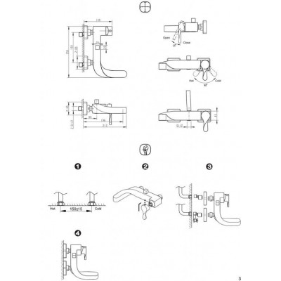 Смеситель для ванны хром Bravat F674108C-01
