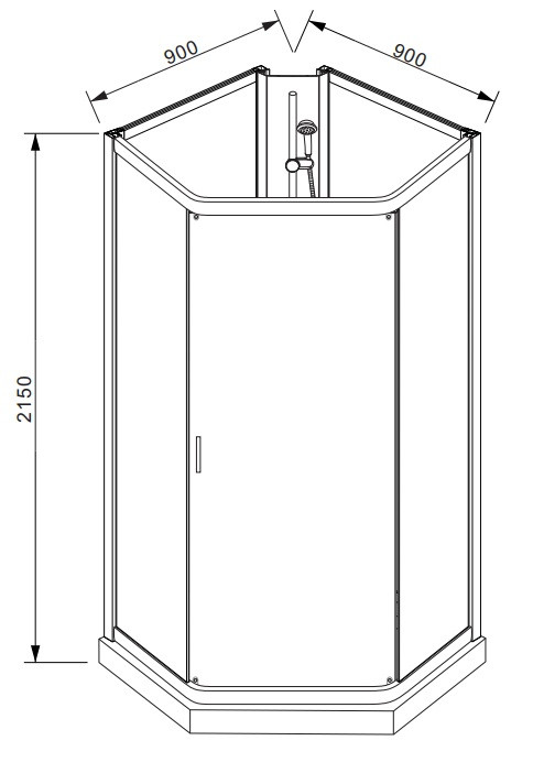 Душевая кабина 90х90х215см хром Bravat BC090.6100A
