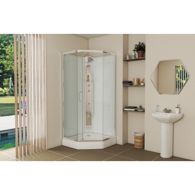 Душевая кабина 90х90х215см хром Bravat BC090.6100A
