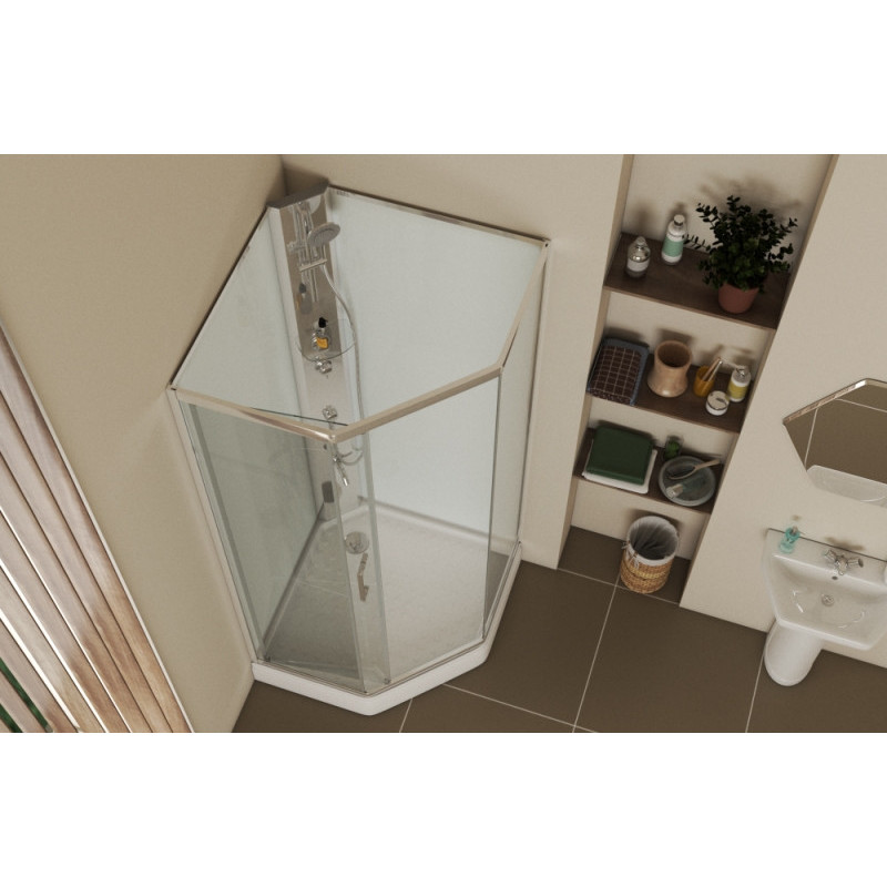 Душевая кабина 90х90х215см хром Bravat BC090.6100A