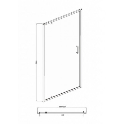 Душевая дверь хром 100x200см Bravat BD100.4111A