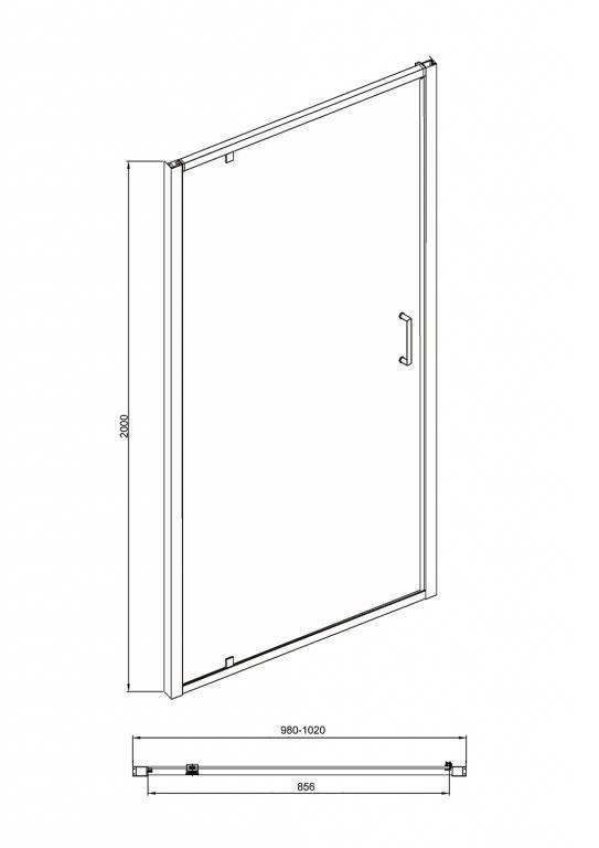 Душевая дверь хром 100x200см Bravat BD100.4111A