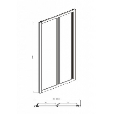 Душевая дверь хром 100x200см Bravat BD100.4120A