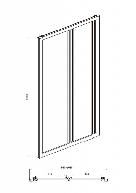 Душевая дверь хром 100x200см Bravat BD100.4120A