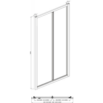 Душевая дверь хром 100x200см Bravat BD100.4121A