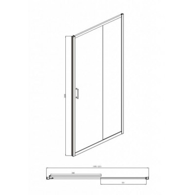 Душевая дверь хром 120x200см Bravat BD120.4100A