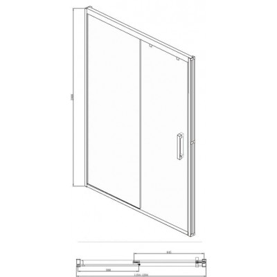 Душевая дверь хром 120x200см Bravat BD120.4103S