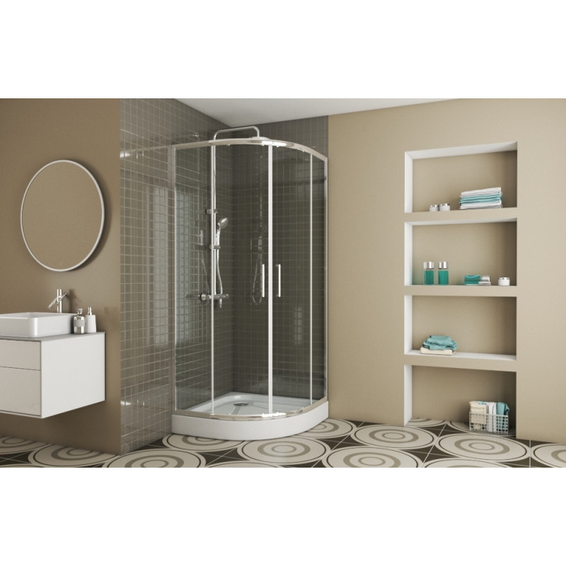 Душевой уголок без поддона хром 90х90x200см Bravat BS090.1200A