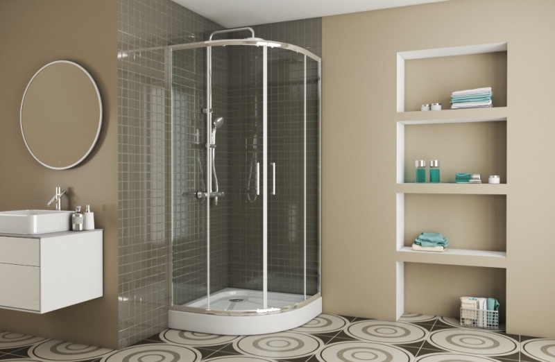 Душевой уголок без поддона хром 90х90x200см Bravat BS090.1200A