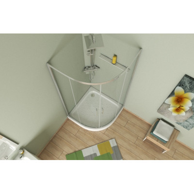 Душевой уголок без поддона хром 90х90x200см Bravat BS090.1201A
