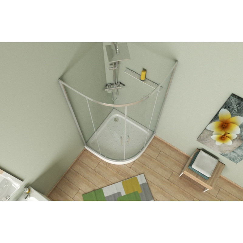 Душевой уголок без поддона хром 90х90x200см Bravat BS090.1201A