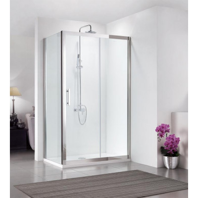 Душевой уголок без поддона хром 120х80x200см Bravat BS120.3103S