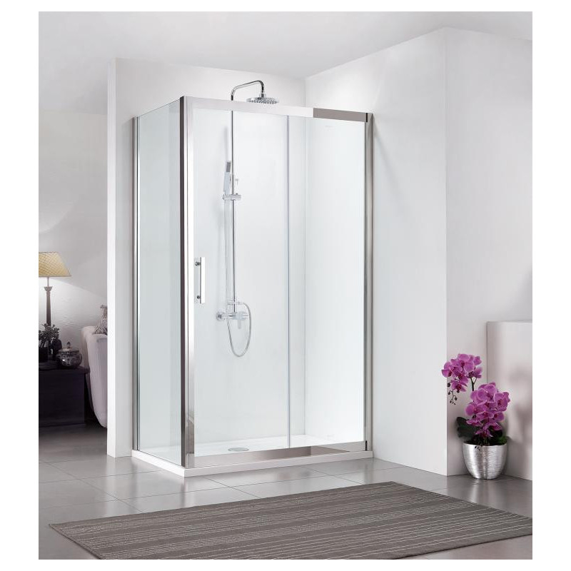 Душевой уголок без поддона хром 120х80x200см Bravat BS120.3103S