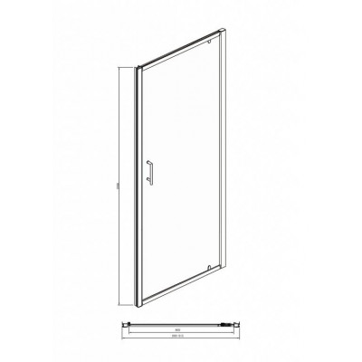 Душевая дверь хром 90x200см Bravat BD090.4110A