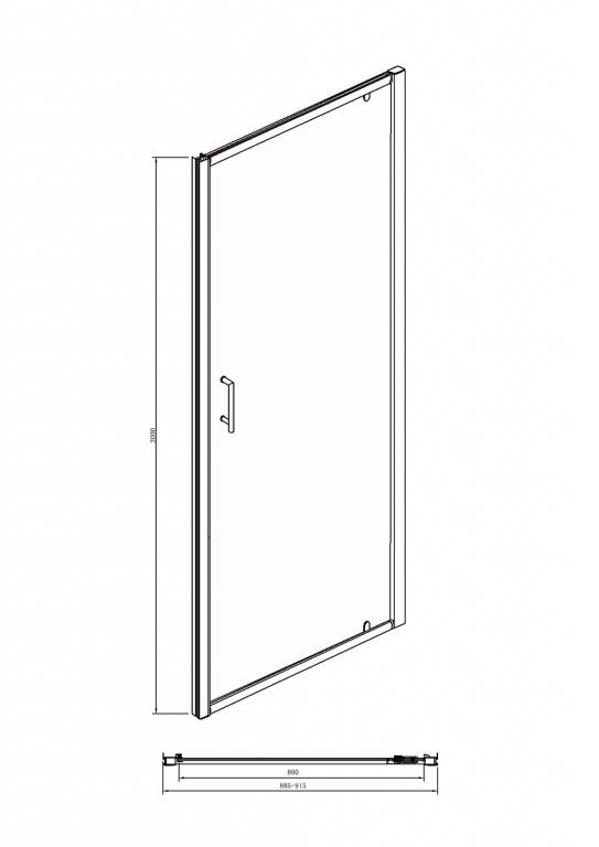 Душевая дверь хром 90x200см Bravat BD090.4110A