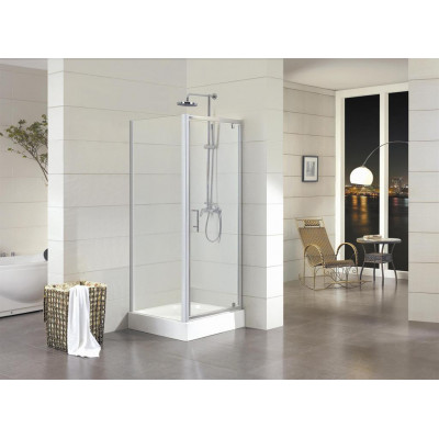 Душевой уголок без поддона хром 90х90x200см Bravat BS090.2110A