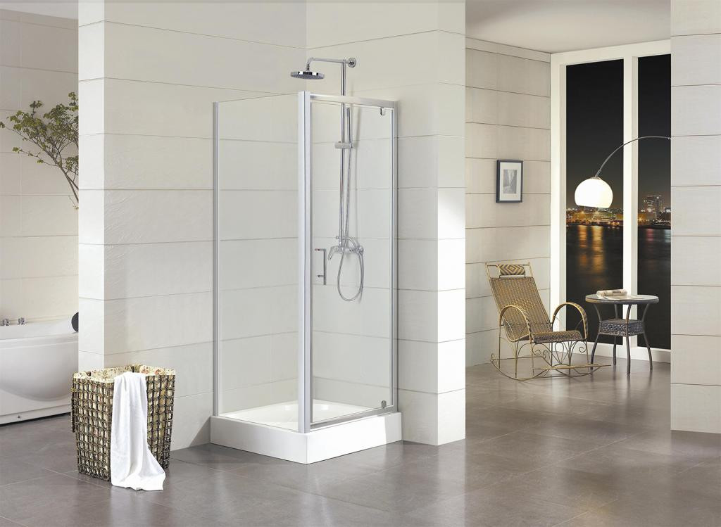 Душевой уголок без поддона хром 90х90x200см Bravat BS090.2110A