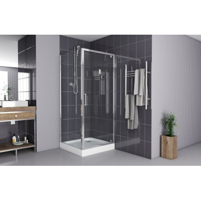 Душевой уголок без поддона хром 90х90x200см Bravat BS090.2110A