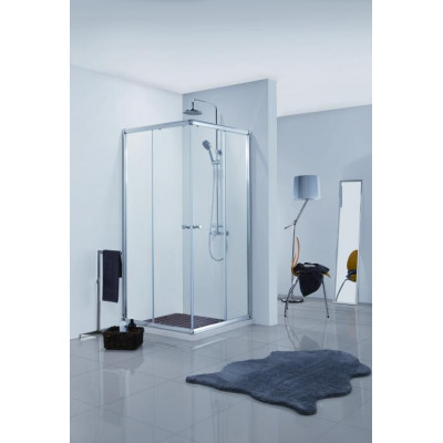 Душевой уголок без поддона хром 90х90x200см Bravat BS090.2200A
