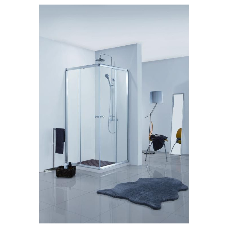 Душевой уголок без поддона хром 90х90x200см Bravat BS090.2200A