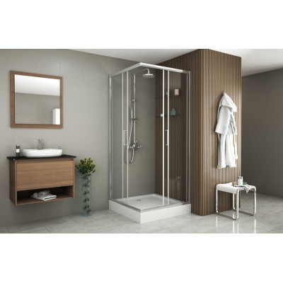 Душевой уголок без поддона хром 90х90x200см Bravat BS090.2200A