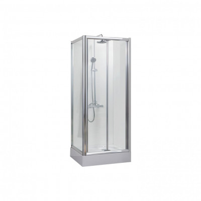 Душевой уголок без поддона хром 90х90x200см Bravat BS090.2120A