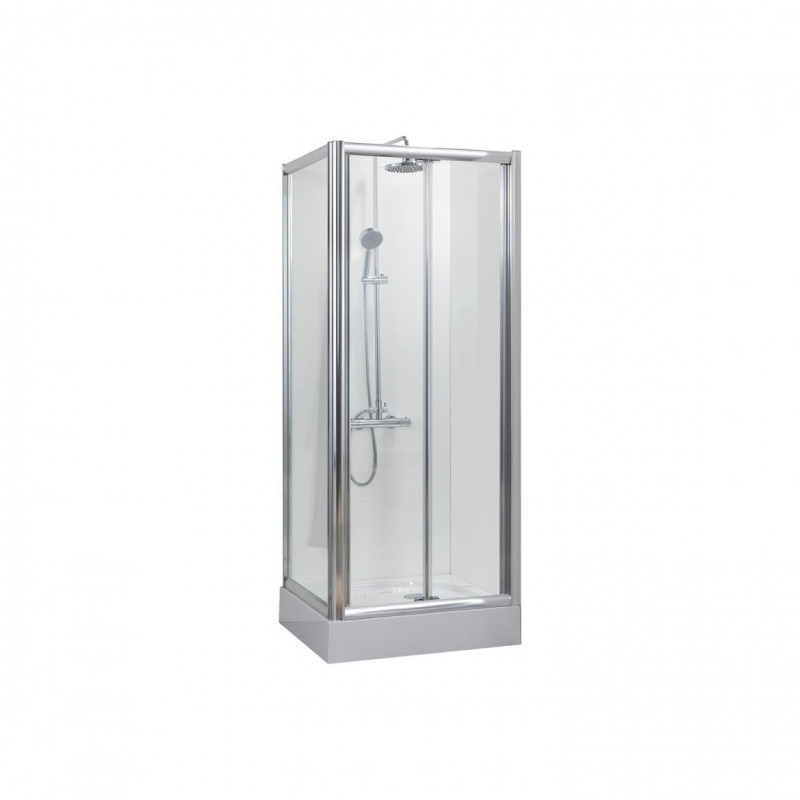 Душевой уголок без поддона хром 90х90x200см Bravat BS090.2120A