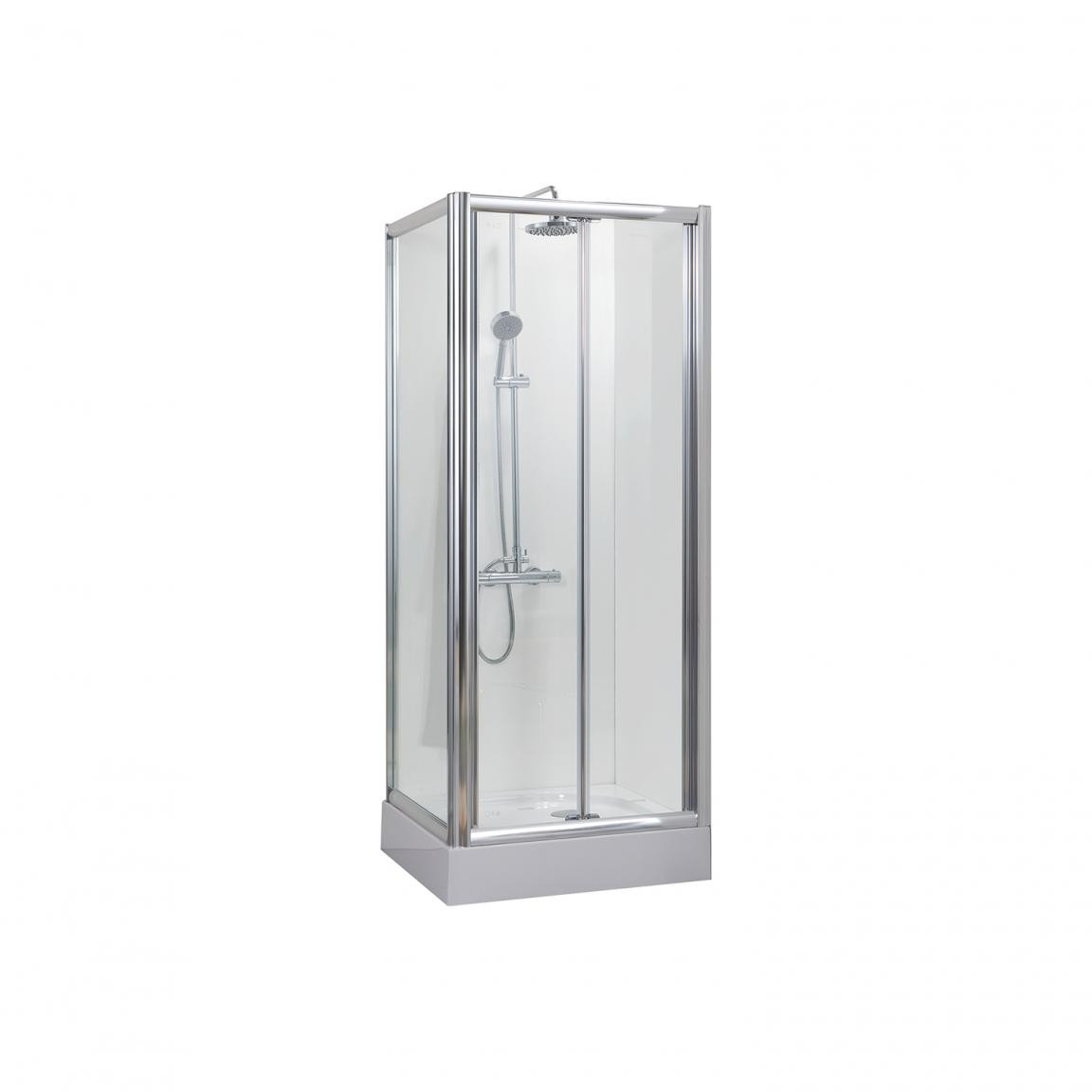 Душевой уголок без поддона хром 90х90x200см Bravat BS090.2120A