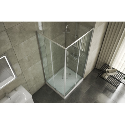 Душевой уголок без поддона хром 90х90x200см Bravat BS090.2202A