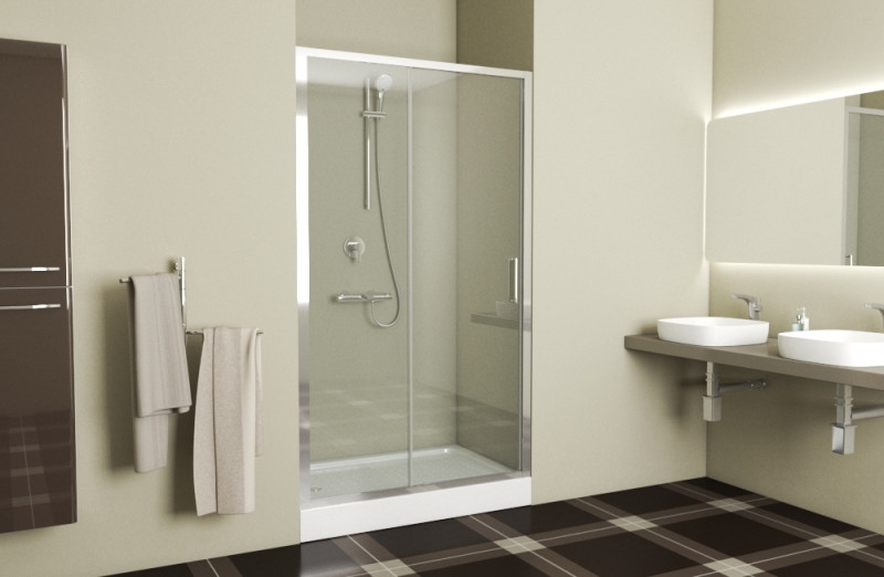 Душевая дверь хром 120x200см Bravat BD120.4101A