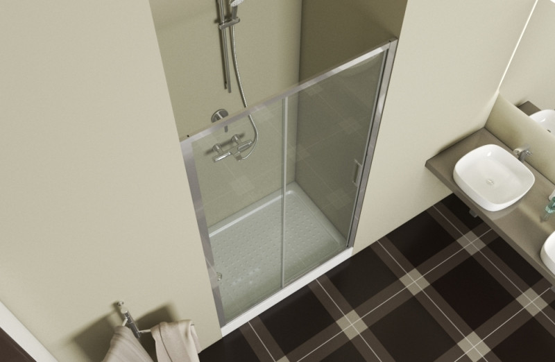 Душевая дверь хром 120x200см Bravat BD120.4101A