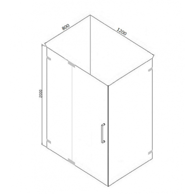 Душевой уголок без поддона хром 120х80x200см Bravat BS120.3111A