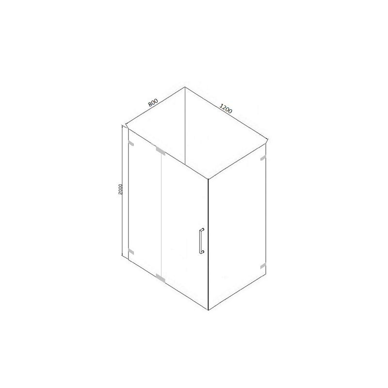 Душевой уголок без поддона хром 120х80x200см Bravat BS120.3111A