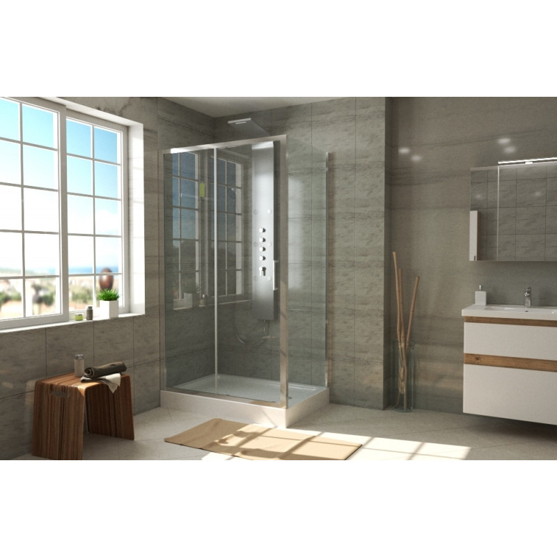Душевой уголок без поддона хром 120х80x200см Bravat BS120.3101A