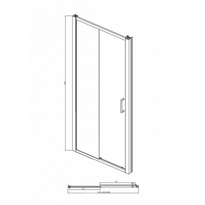 Душевая дверь черная 120x200см Bravat BD120.4101B