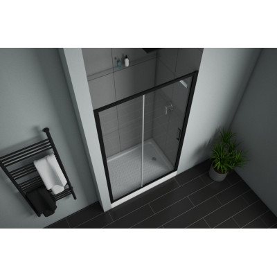 Душевая дверь черная 120x200см Bravat BD120.4101B
