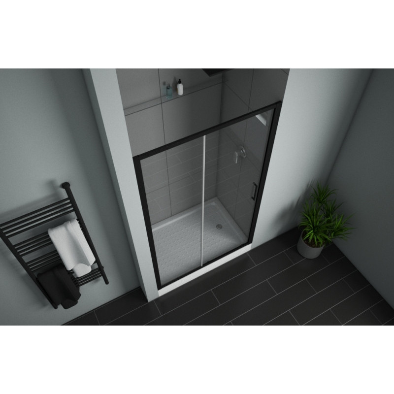Душевая дверь черная 120x200см Bravat BD120.4101B