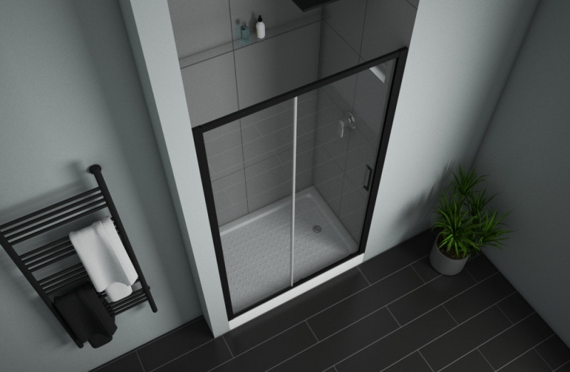 Душевая дверь черная 120x200см Bravat BD120.4101B