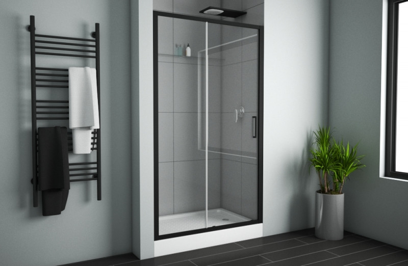 Душевая дверь черная 120x200см Bravat BD120.4101B