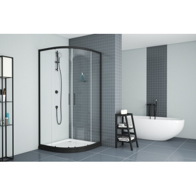 Душевой уголок без поддона черный 90х90x200см Bravat BS090.1201B